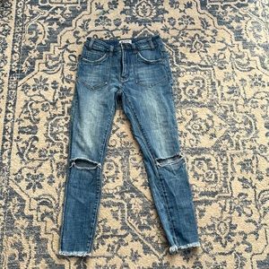 One teaspoon medium wash high waisted freebird